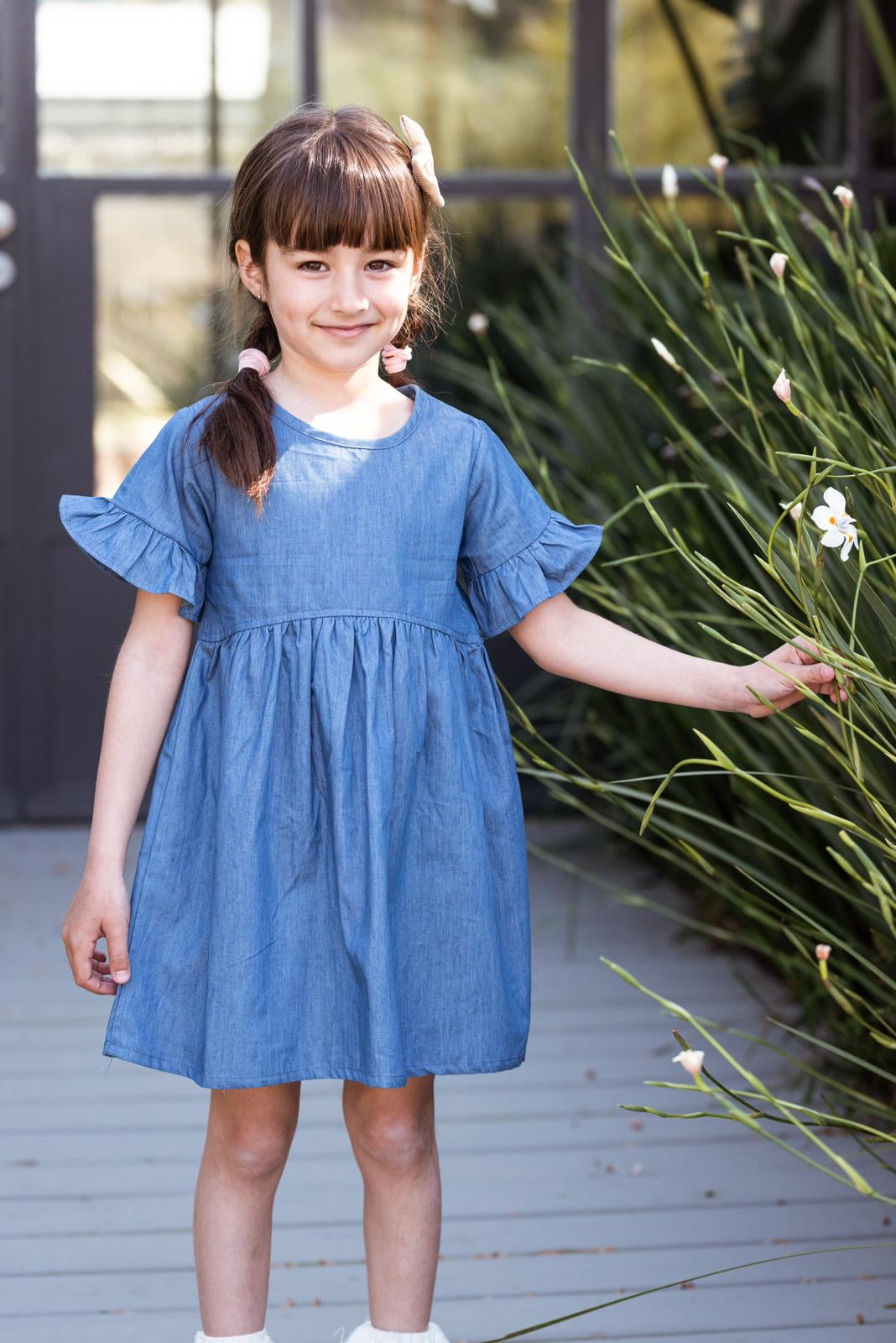 Vestido Denim Volado