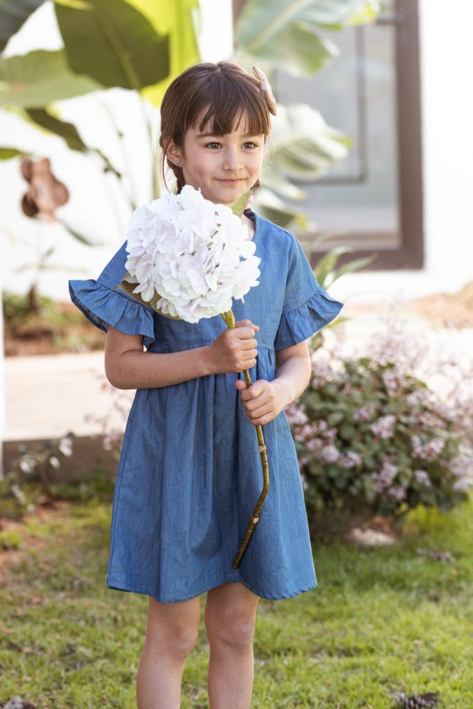 Vestido Denim Volado