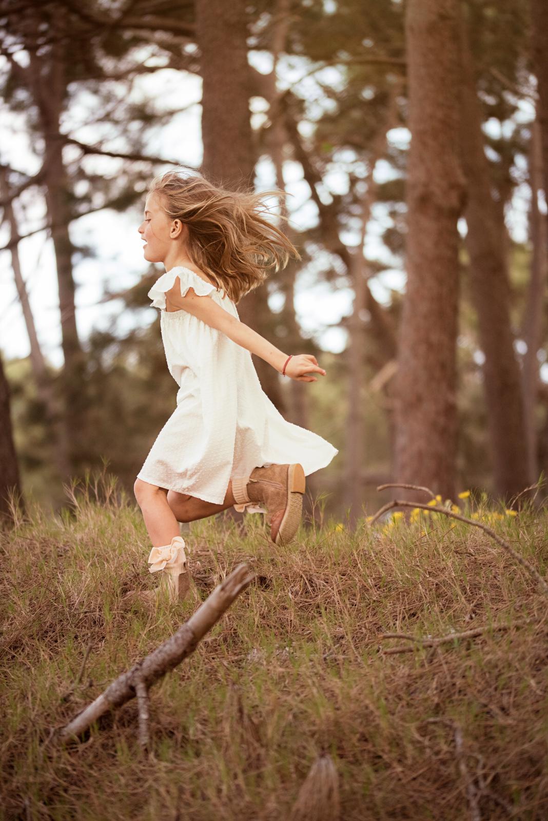 Vestido Forest en plumetie blanco