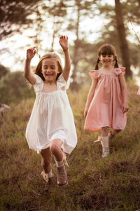 Vestido Forest en plumetie blanco