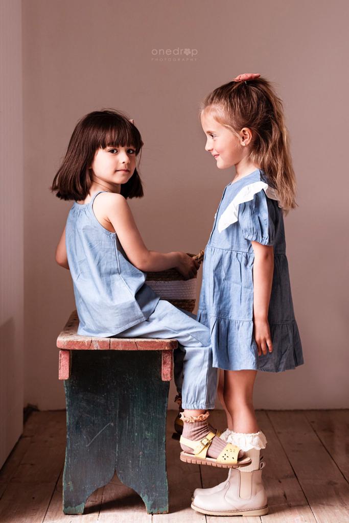 Set de blusa y babucha en denim