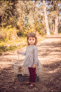 Camisa tres moñas gris